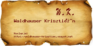 Waldhauser Krisztián névjegykártya